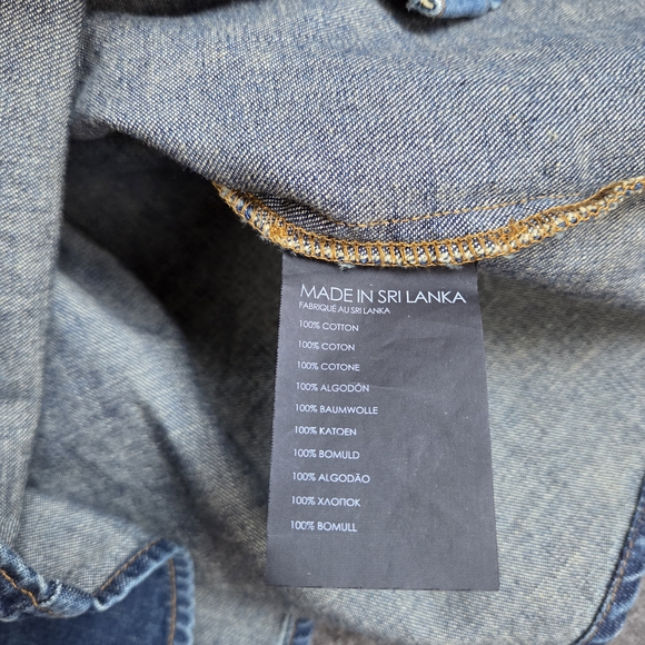 Club Monaco Dress EUC Indigo Denim Shirt Dress Jacket Oversized Sz 2 - Picture 10 of 13